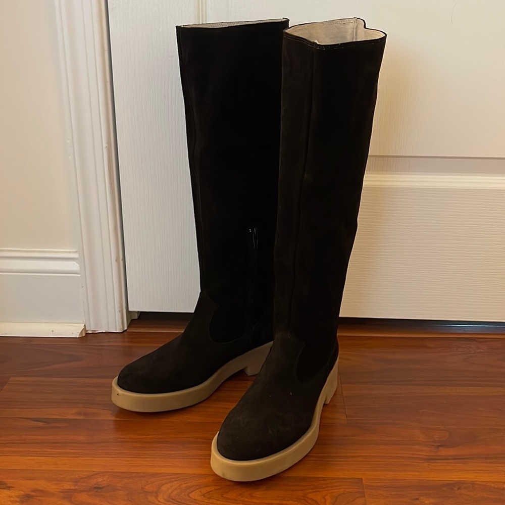 Free people black phoenix tall slouch boots